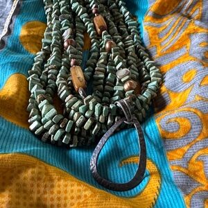 Silpada turquoise Multi-Strand Necklaces with Hammered Teardrop Pendant